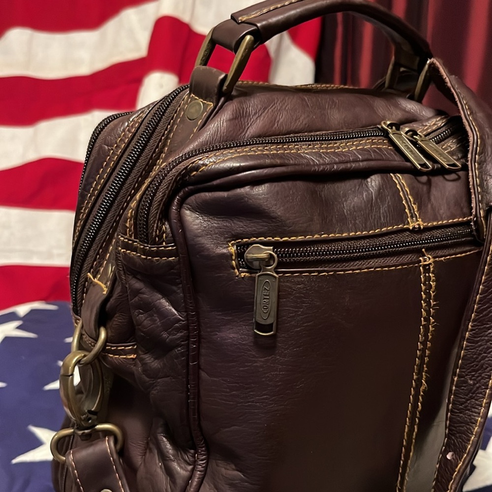 Vintage Brown Leather Unisex Bag - Picture 5 of 13